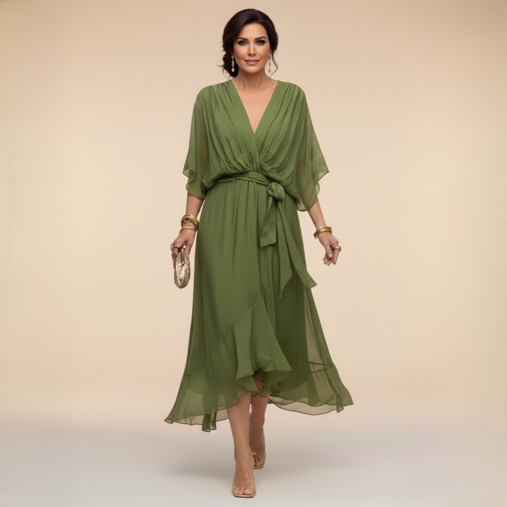 Arabella | Robe Silhouette Col V Fluide