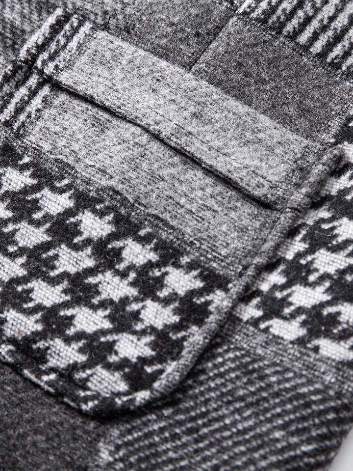 Leo | Gilet Tweed Patchwork Motif Chevron