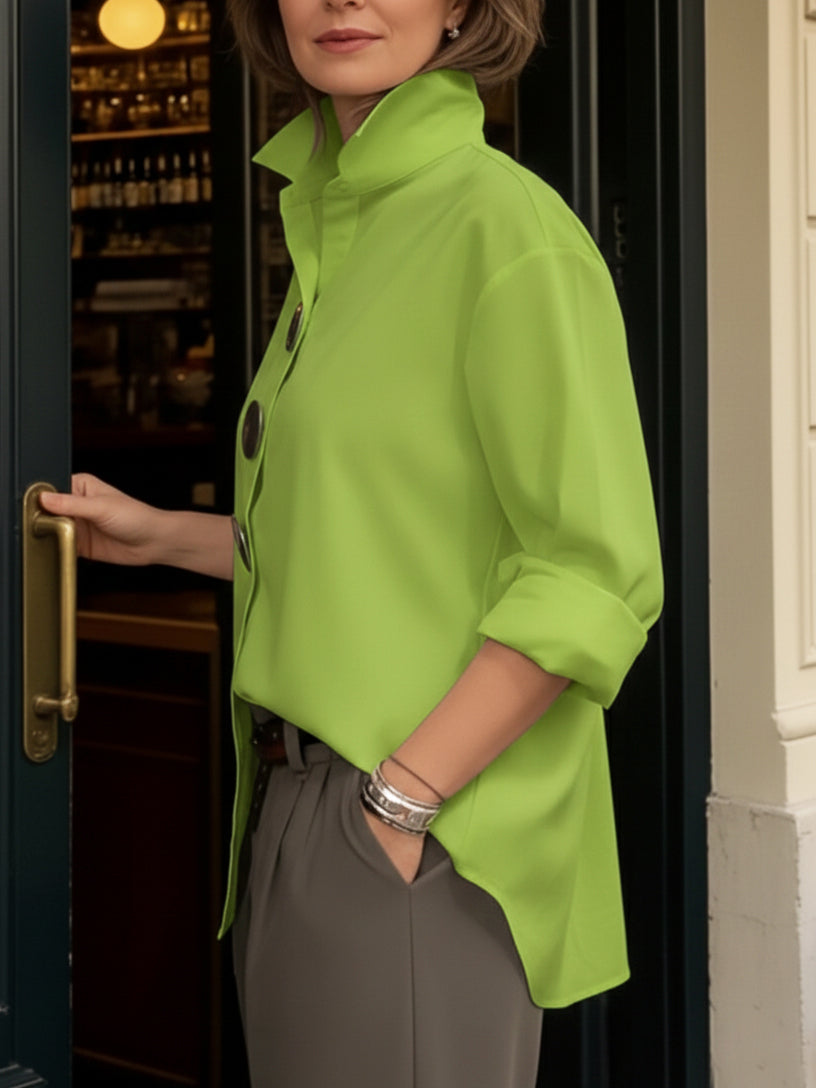 Rosalind | Blouse Col Officier Boutons Statement