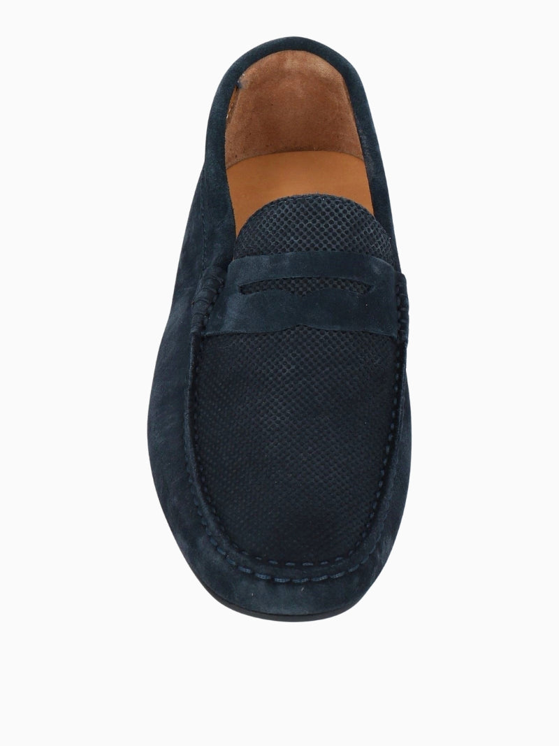 James | Mocassins Suède Bateau Bleu Marine