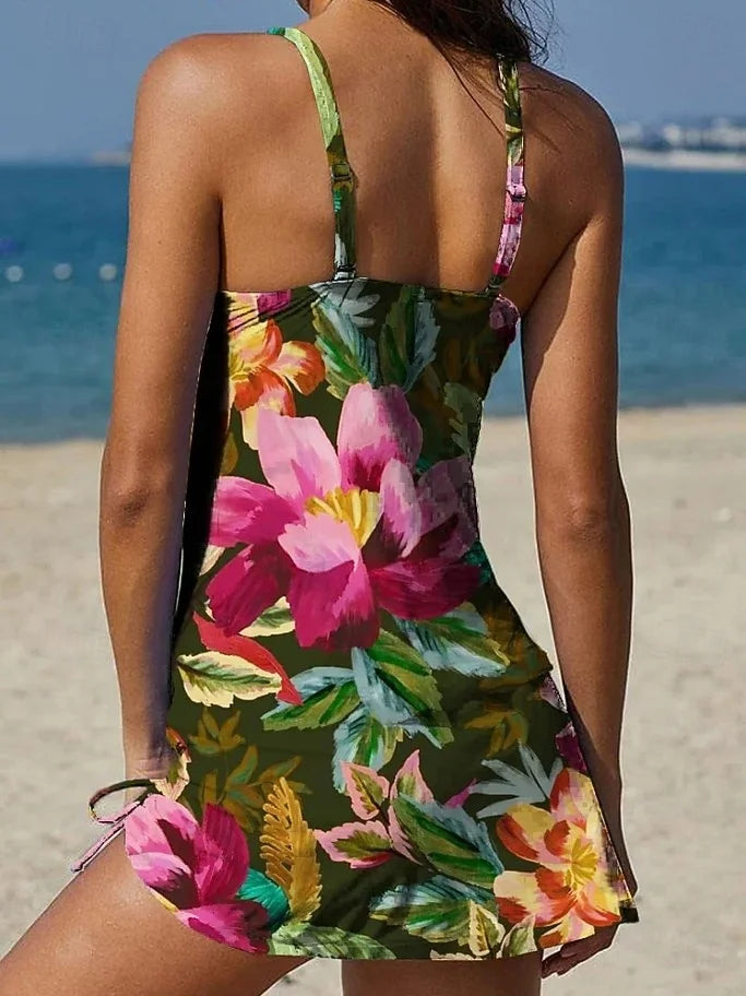 Fiesta | Tankini Graphique Fleuri Ventre Plat