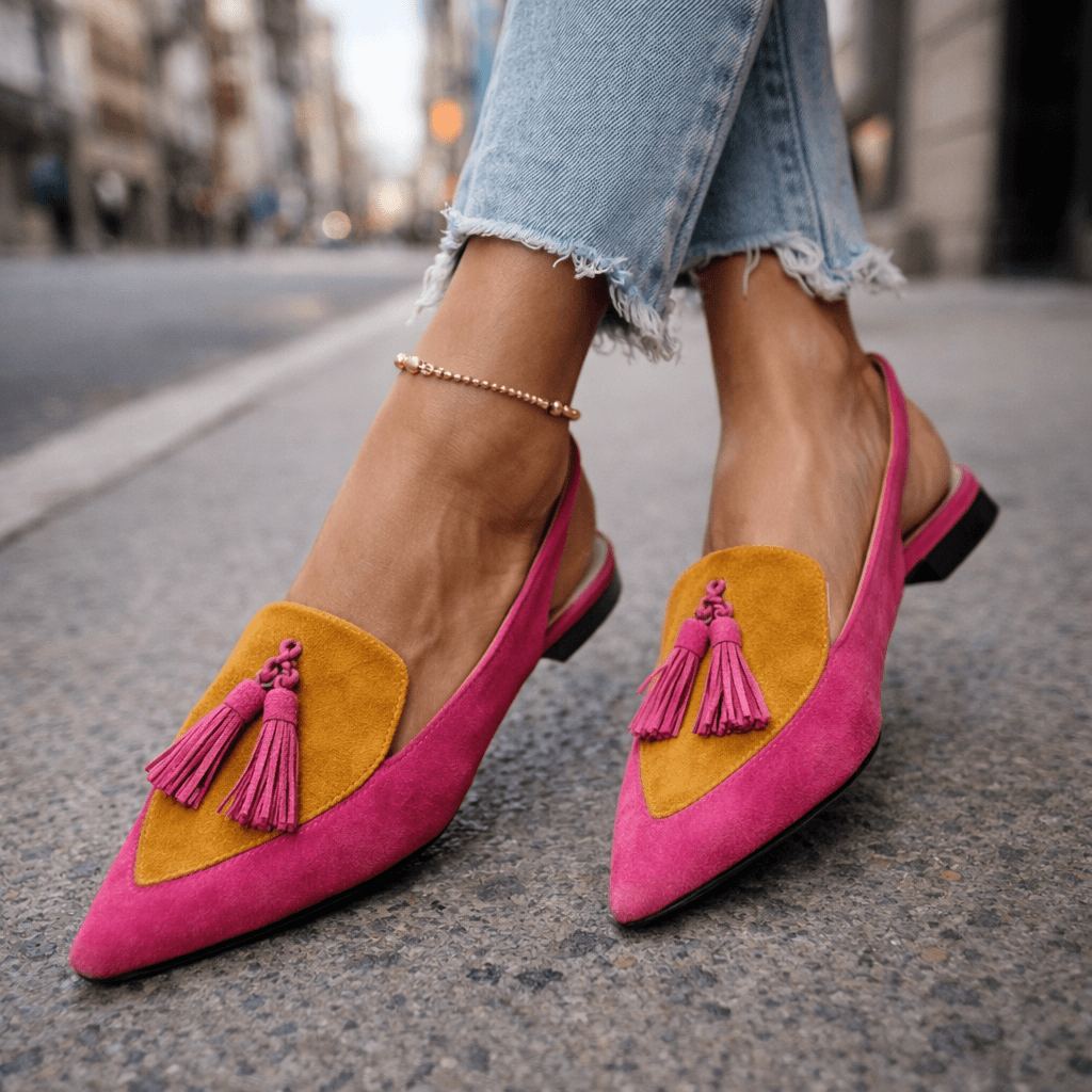 Élise | Mocassin Cuir Bride Franges