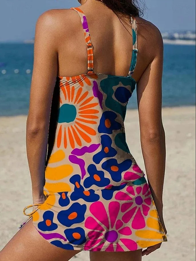 Fiesta | Tankini Graphique Fleuri Ventre Plat