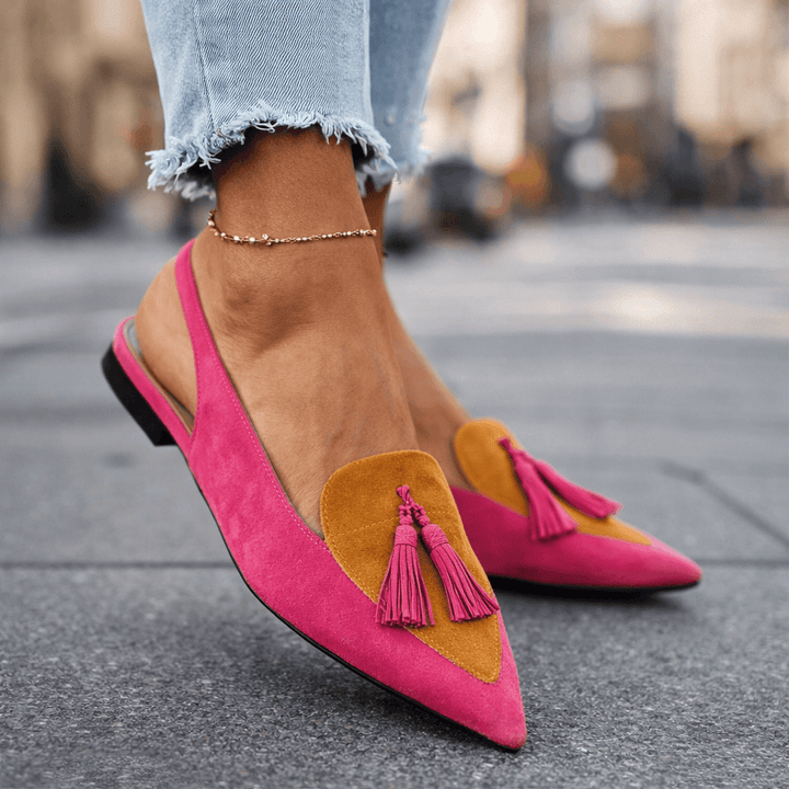 Élise | Mocassin Cuir Bride Franges