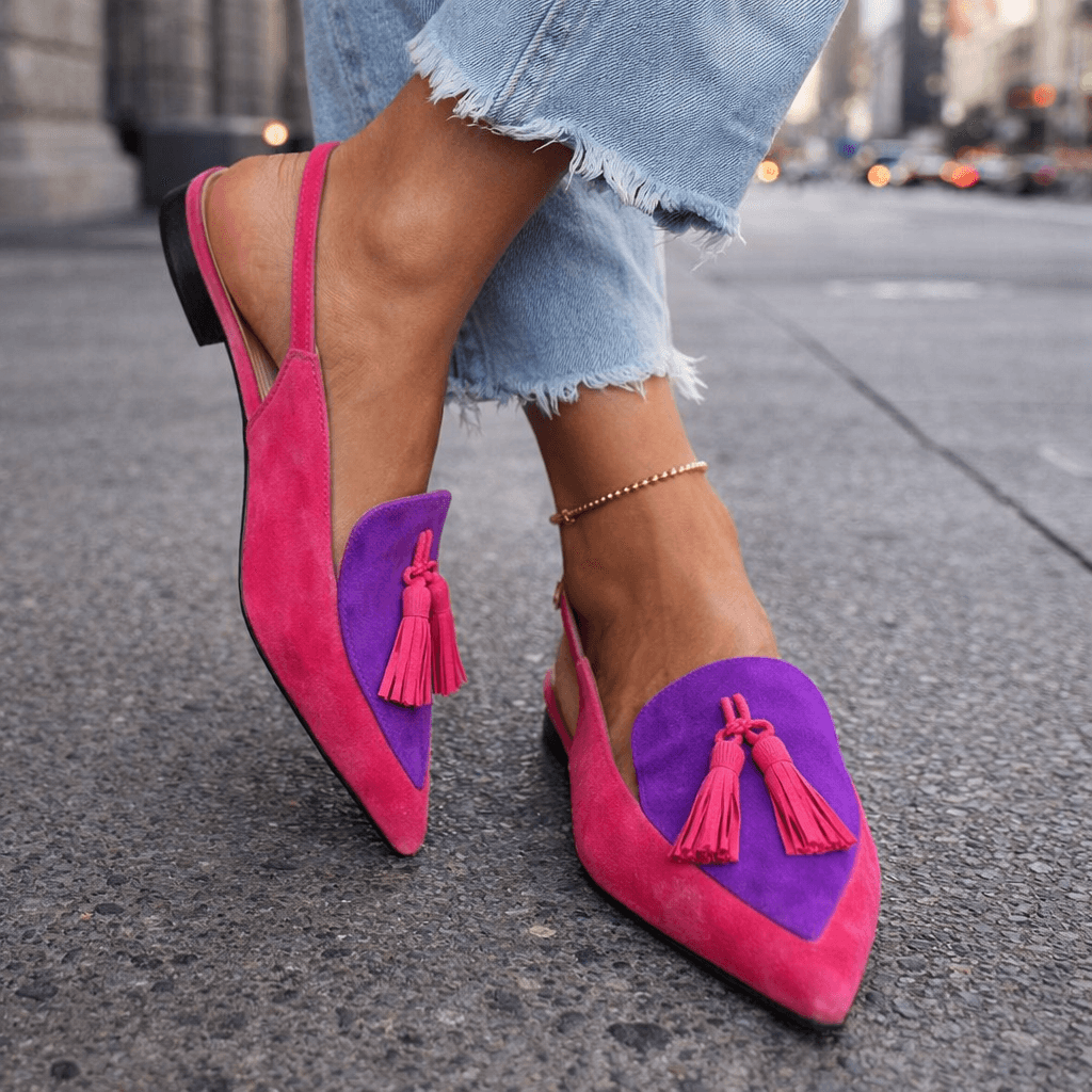 Élise | Mocassin Cuir Bride Franges