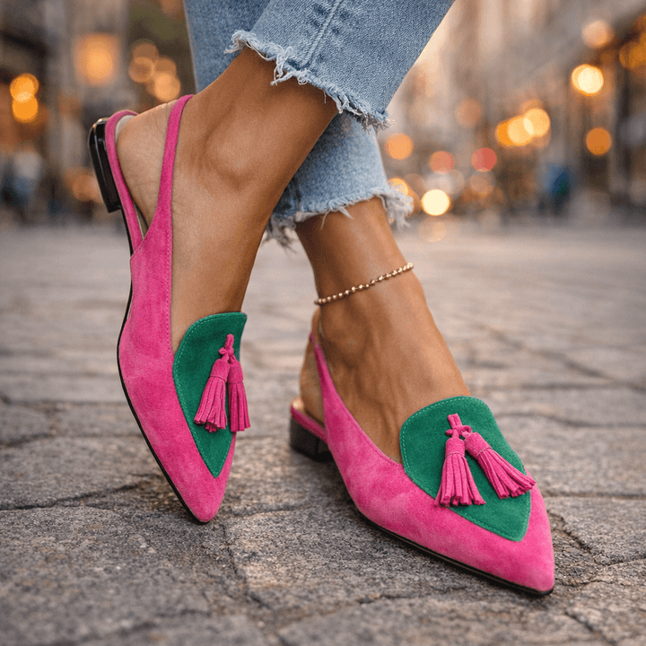 Élise | Mocassin Cuir Bride Franges