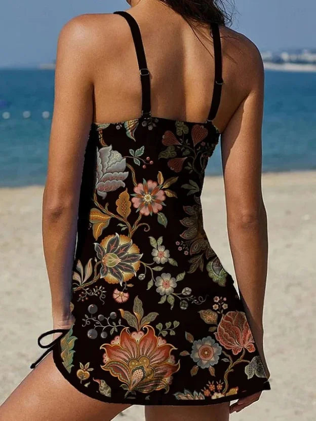 Fiesta | Tankini Graphique Fleuri Ventre Plat