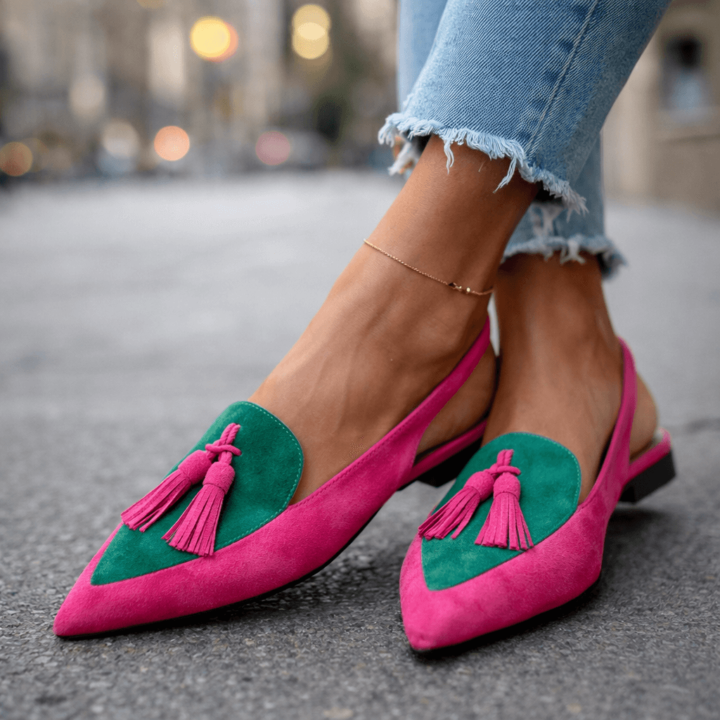 Élise | Mocassin Cuir Bride Franges