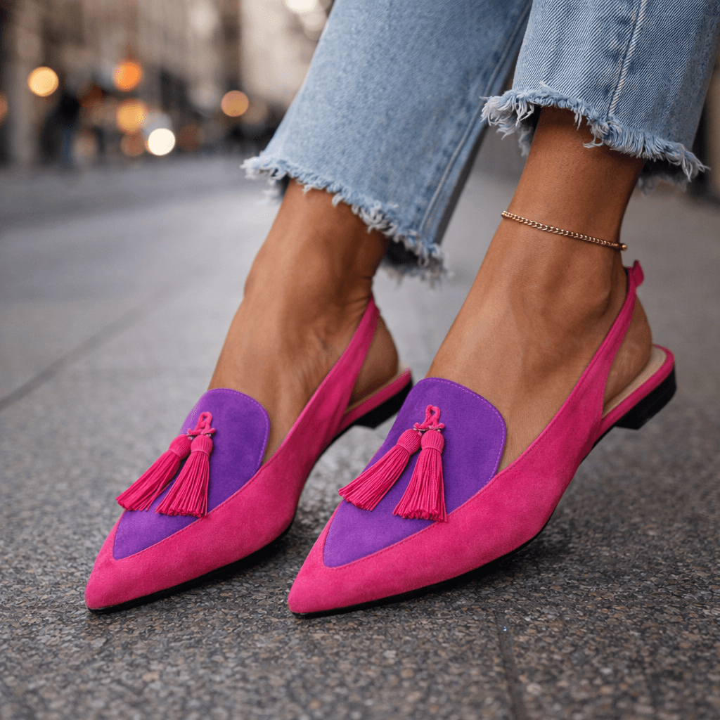 Élise | Mocassin Cuir Bride Franges