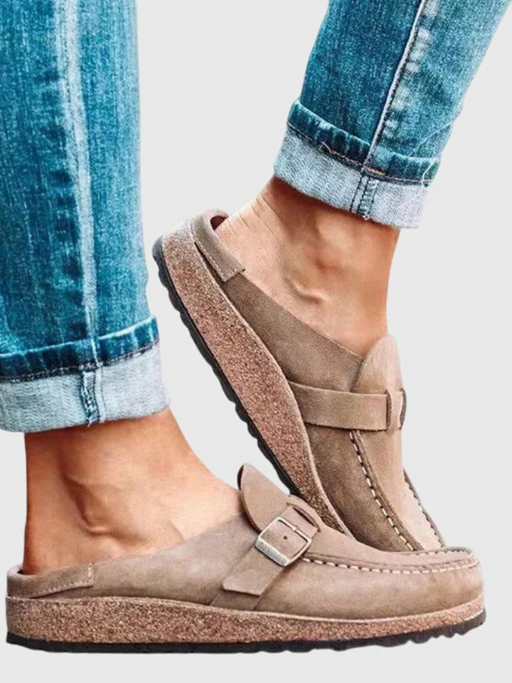 Margaux | Sabot Liège Daim Boucle Ajustable