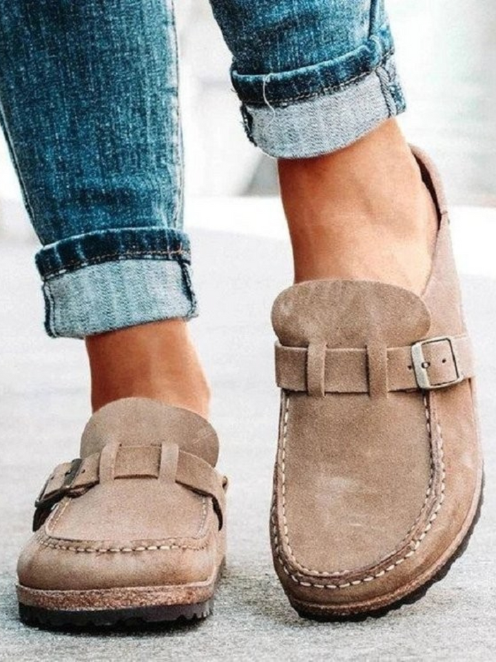 Margaux | Sabot Liège Daim Boucle Ajustable
