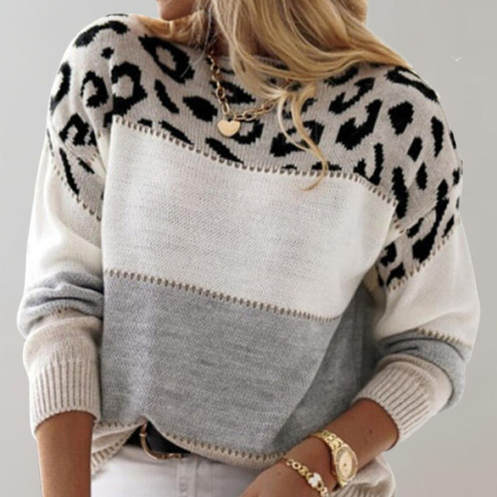 Diane | Pull en Maille avec Accent Léopard