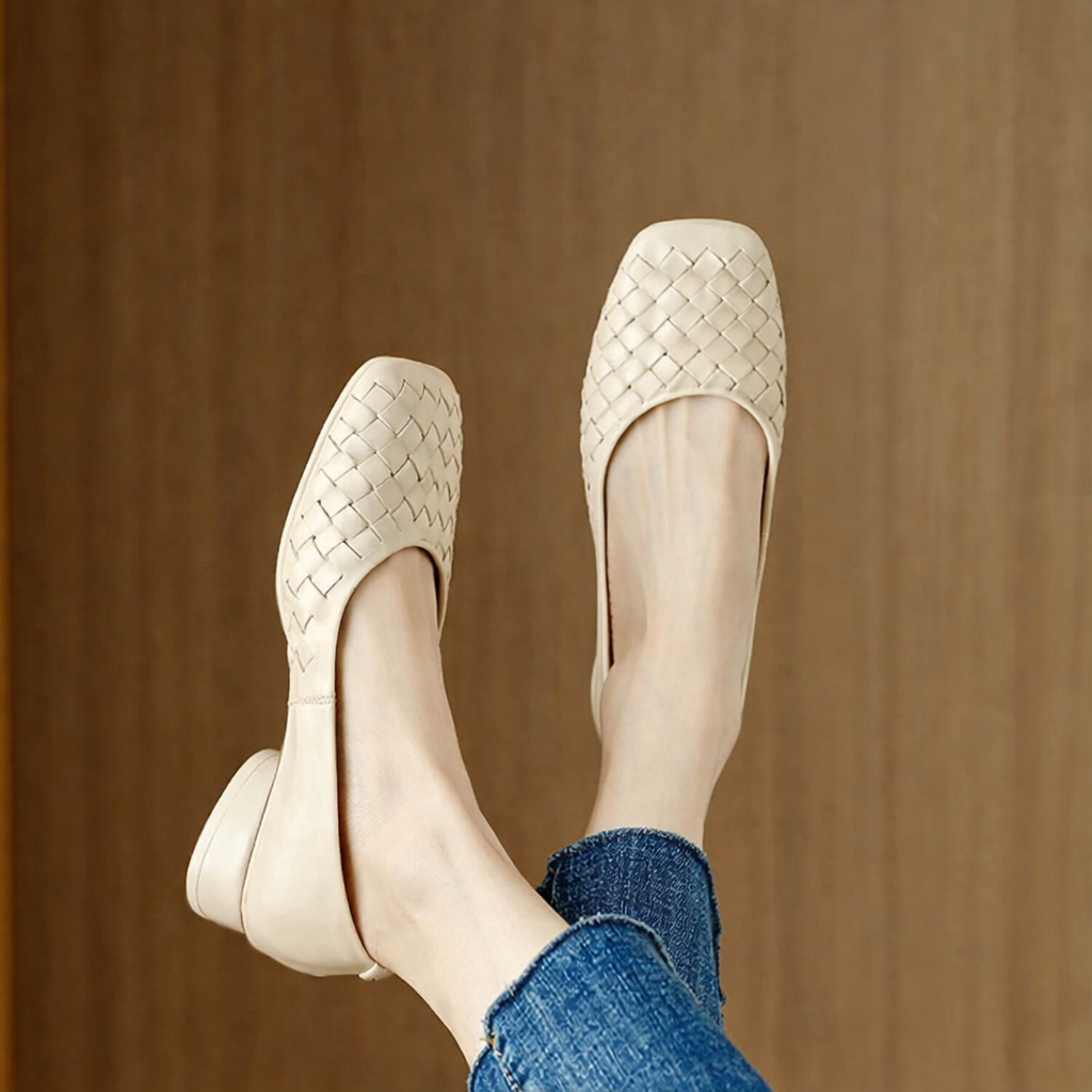 Marcelle | Ballerines Cuir Tissé