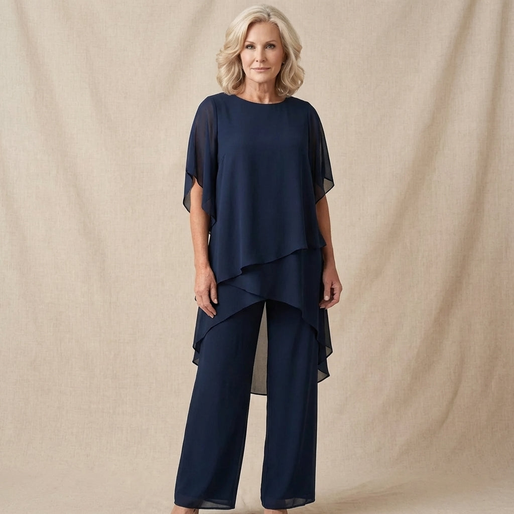 Kimmy | Top Drapé avec Pantalon Palazzo