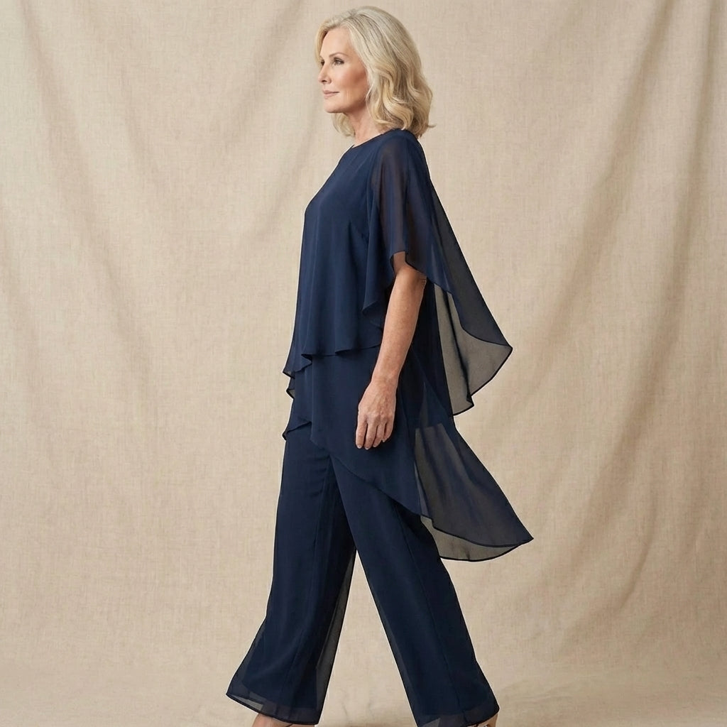 Kimmy | Top Drapé avec Pantalon Palazzo