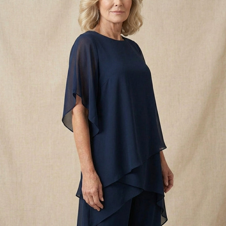 Kimmy | Top Drapé avec Pantalon Palazzo