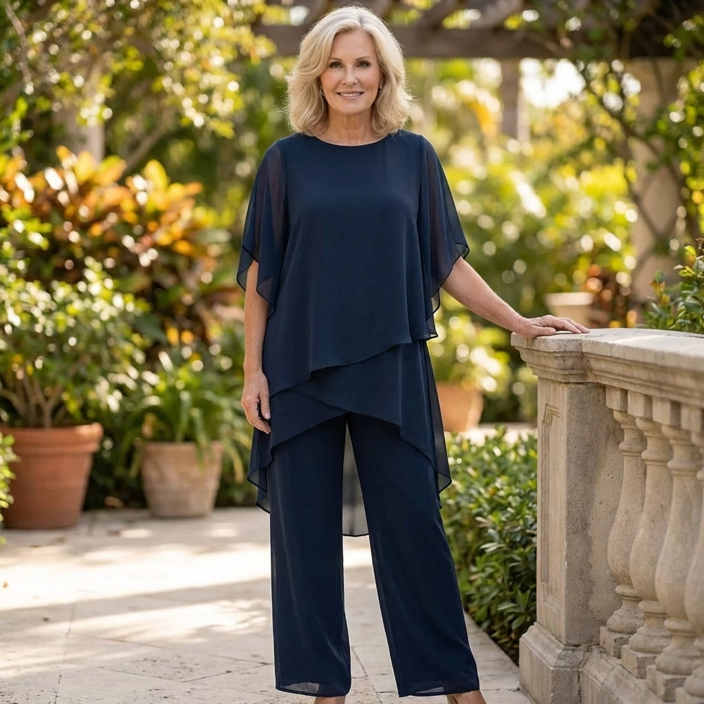 Kimmy | Top Drapé avec Pantalon Palazzo