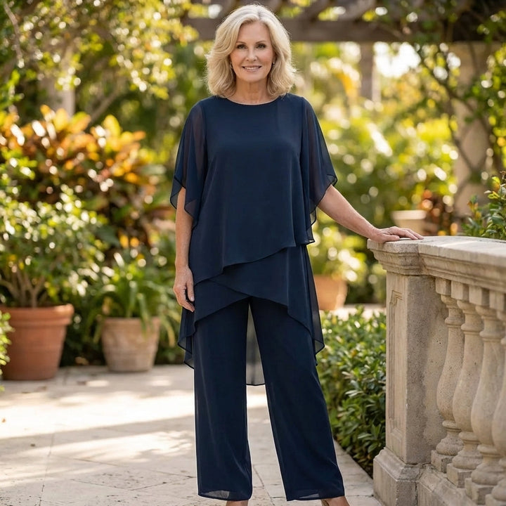 Kimmy | Top Drapé avec Pantalon Palazzo