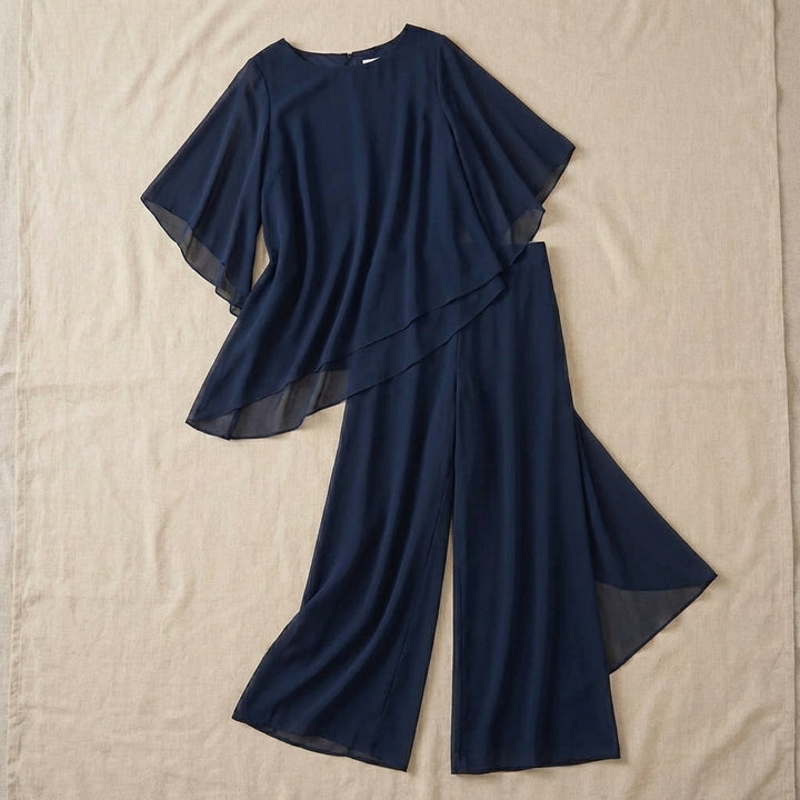 Kimmy | Top Drapé avec Pantalon Palazzo