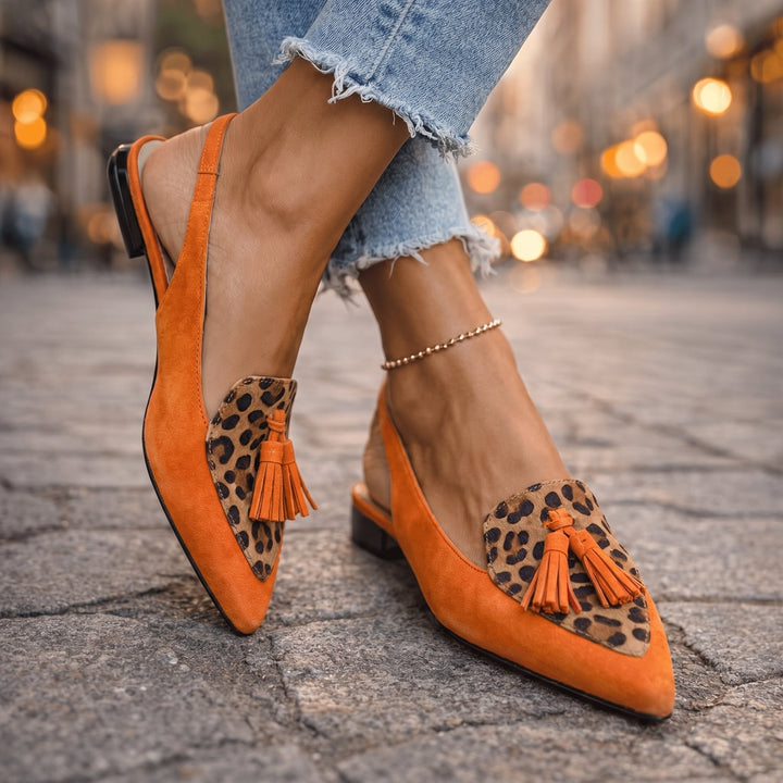 Élise | Mocassin Cuir Bride Franges