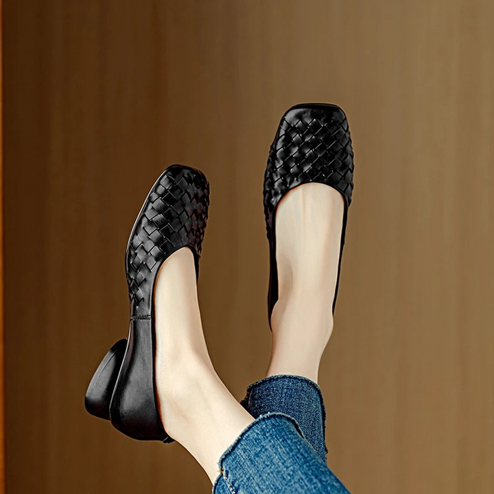 Marcelle | Ballerines Cuir Tissé