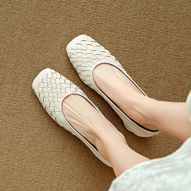 Marcelle | Ballerines Cuir Tissé