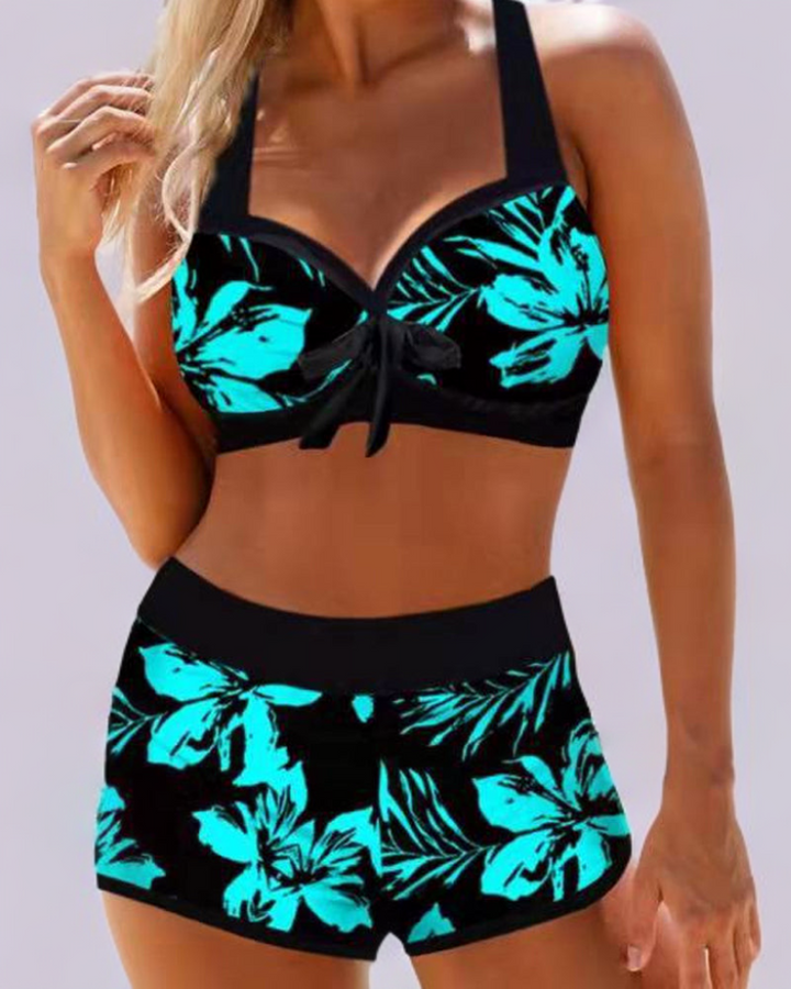 Sherrie | Maillot Taille Haute Fleurs