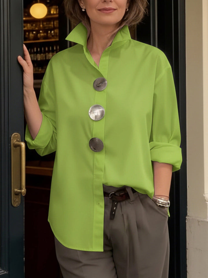 Rosalind | Blouse Col Officier Boutons Statement