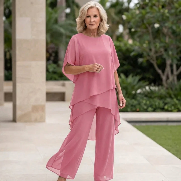 Kimmy | Top Drapé avec Pantalon Palazzo