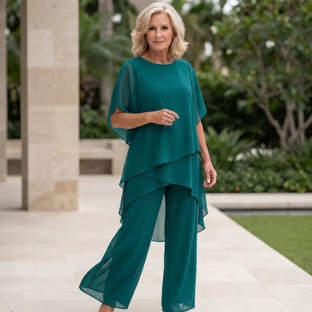Kimmy | Top Drapé avec Pantalon Palazzo