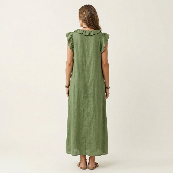 Josette | Robe Maxi Froufrou Col V