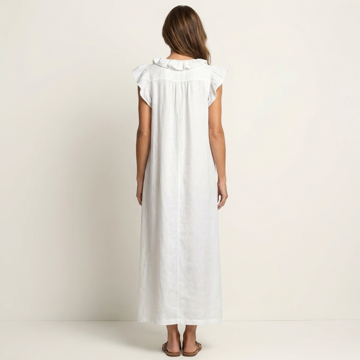 Josette | Robe Maxi Froufrou Col V