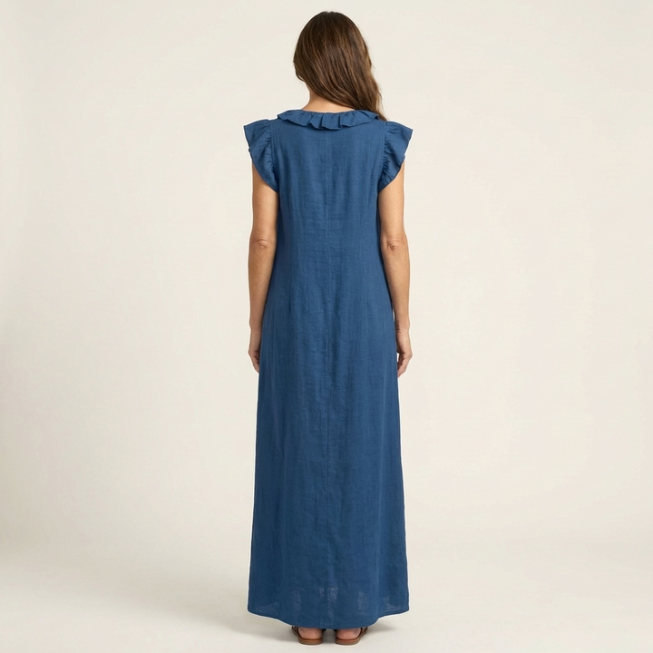 Josette | Robe Maxi Froufrou Col V