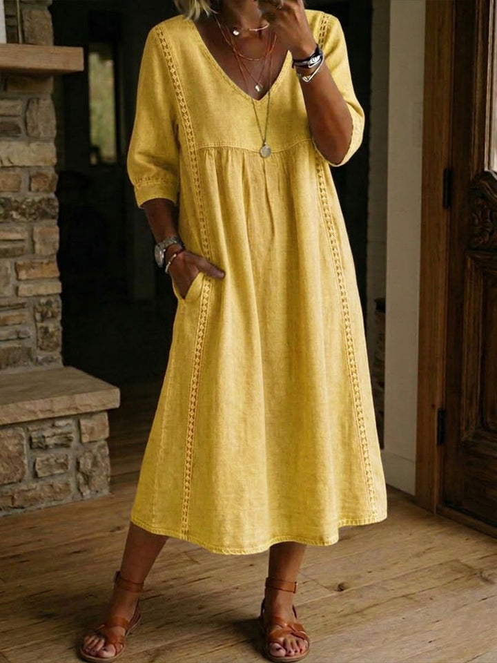 Célestine | Robe Longue Élégante Ventre Dissimulé