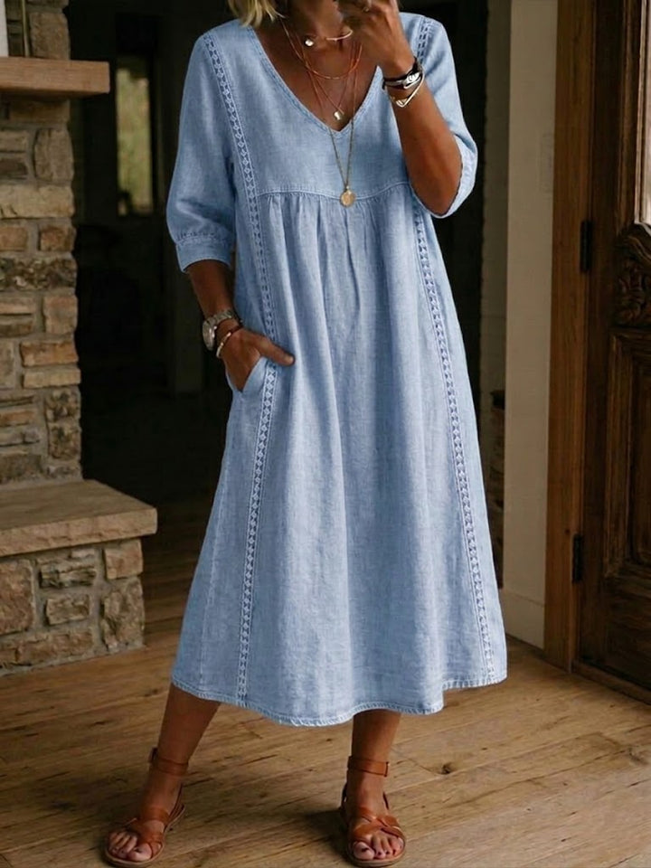 Célestine | Robe Longue Élégante Ventre Dissimulé