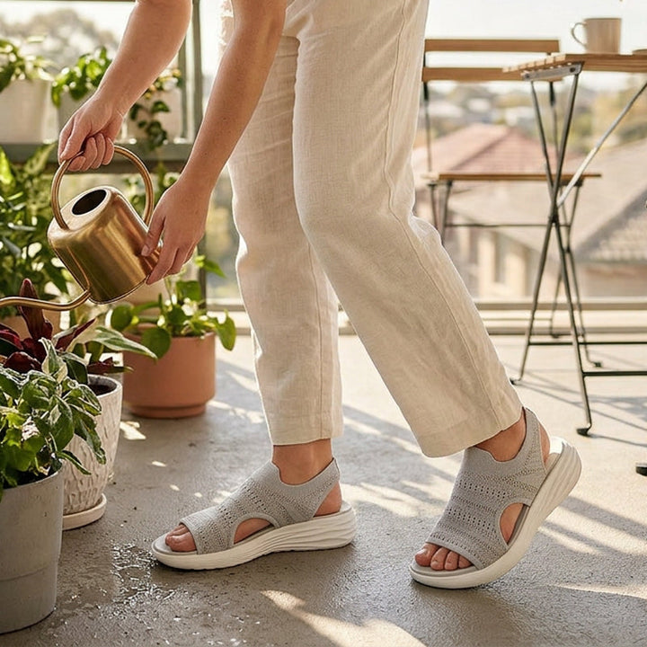 Zina | Sandales Plateforme Tricot Respirant